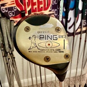 Vintage Ping Eye 2 1 Wood/ Driver Red Dot Reg Flex RH 44”